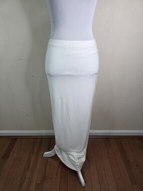 Sabora Womens Ivory Maxi Skirt, Dress Stretch Long Pencil Skirt Size Medium